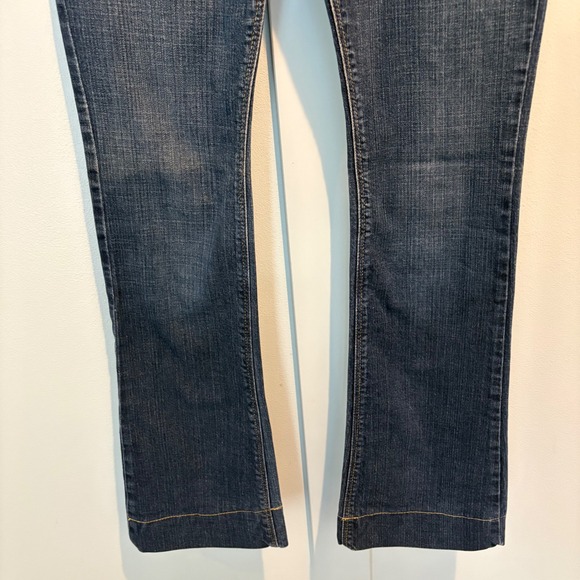 Hollister Flare Jeans 26x32 Size 3 Dark Wash Super Low Rise Stretch Y2K Denim - Picture 7 of 16